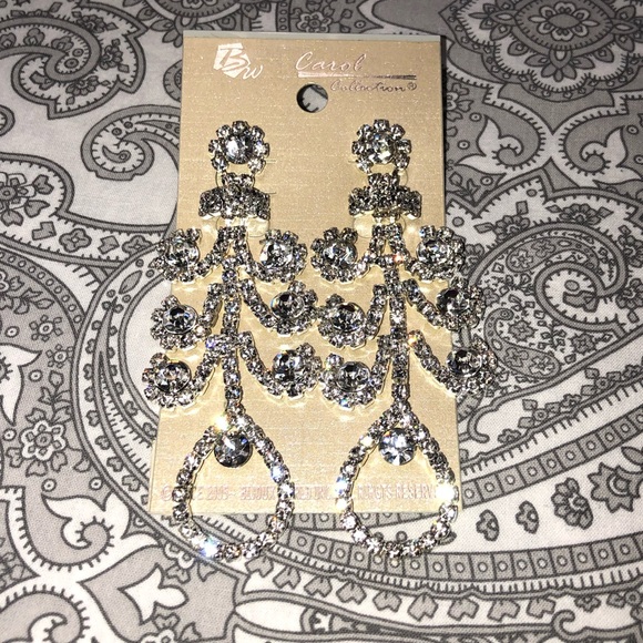 ⬇️ Extra long rhinestone earrings - Picture 2 of 7